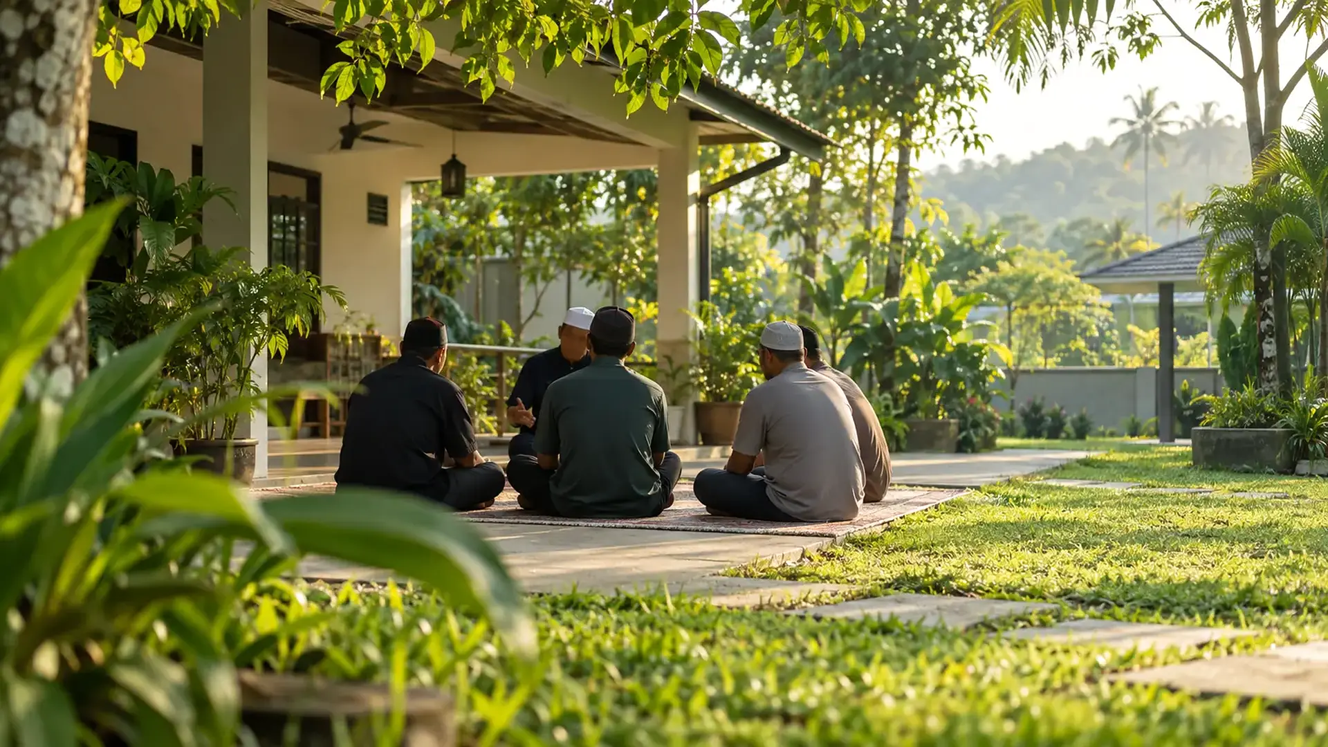 Sesi bimbingan berkumpulan dalam persekitaran pusat pemulihan dadah berasaskan Islam